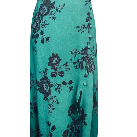 NWT Band Of The Free Small Emerald Green & Black Floral Midi Skirt Viscose - Picture 5 of 14